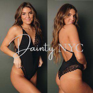 Sexy Floral Lace Backless Lingerie Bodysuit